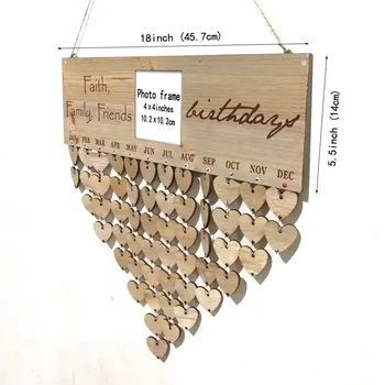 

Wood Birthday Reminder Board Birch Plaque DIY Calendar Special Dates Planner Board Decor MYDING