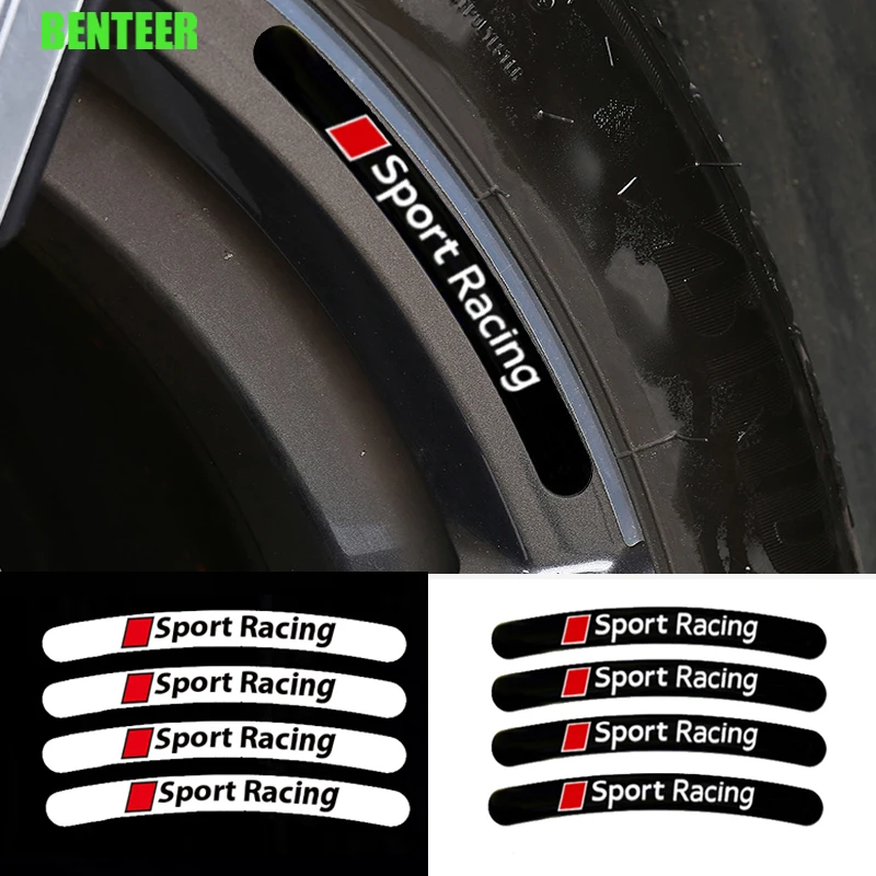 4 шт. наклейки на обод автомобиля для Audi Sline Quatrro A1 A3 A4 A6 A6L A7 A8 Q3 Q5 Q7 TT S RS3 RS4 RS5 RS6 RS7 RS8 B6