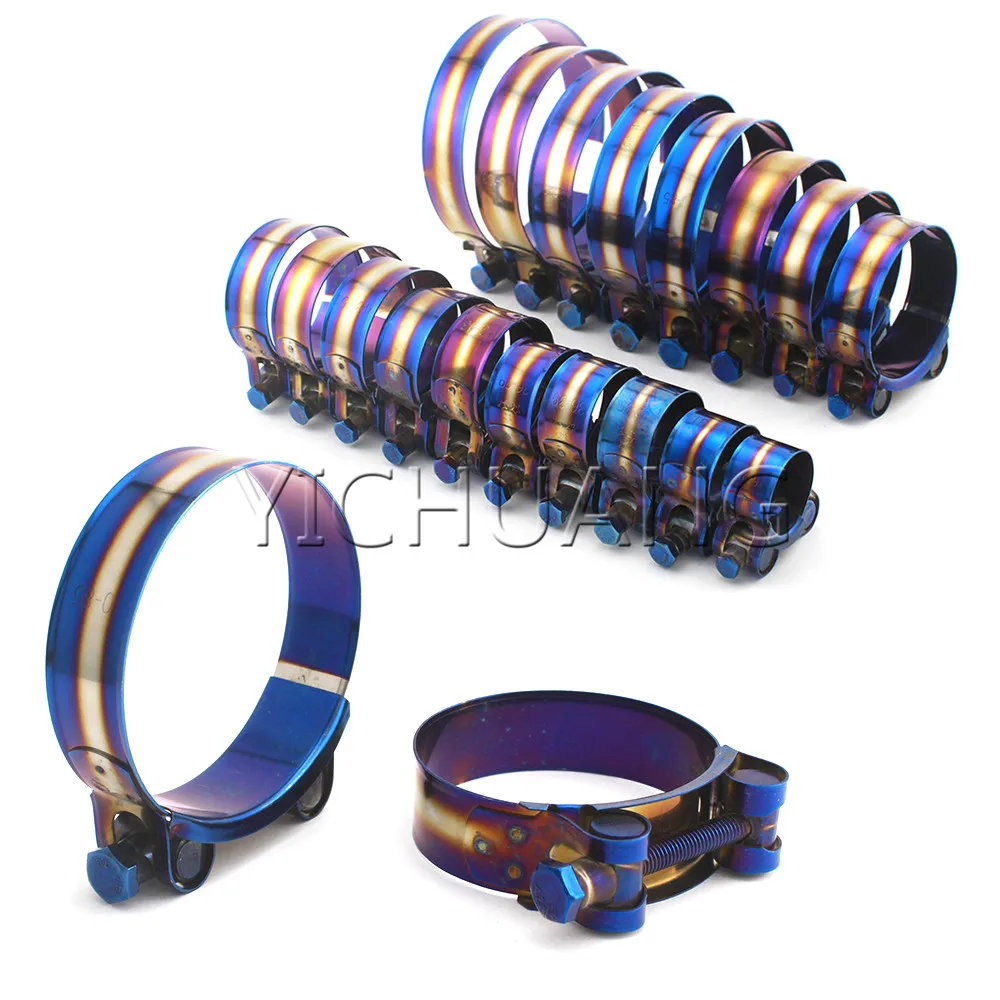 Universal Stainless Steel Hose Clamp Kit Adjustable Titanium Blue T Bolt 1 inch to 4.45 26mm 113mm | Автомобили и мотоциклы