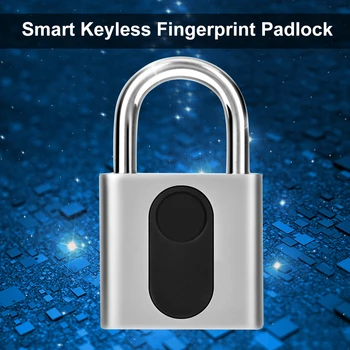 

Smart Fingerprint Padlock Cabinet Fingerprint Lock Smart Lock Dormitory Anti-theft Lock Keyless USB Rechargeable