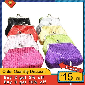 

Women's New Fashion Casual Small Sequin Wallet Card Holder Coin Purse Bag Clutch Handbag mini Bag