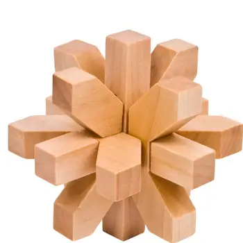 

Kuulee Traditional Wooden Plum Blossom Lock Educational Brain Teaser Kong Ming Puzzles Toys for Kids & Adults