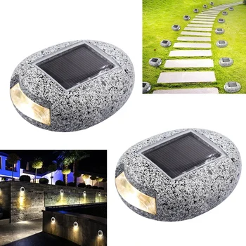 

Solar Powered Ground Lights LED Solar Path Light Stone Shape Outdoor Waterproof Garden Landscape Lighting for Yard Driveway Lawn