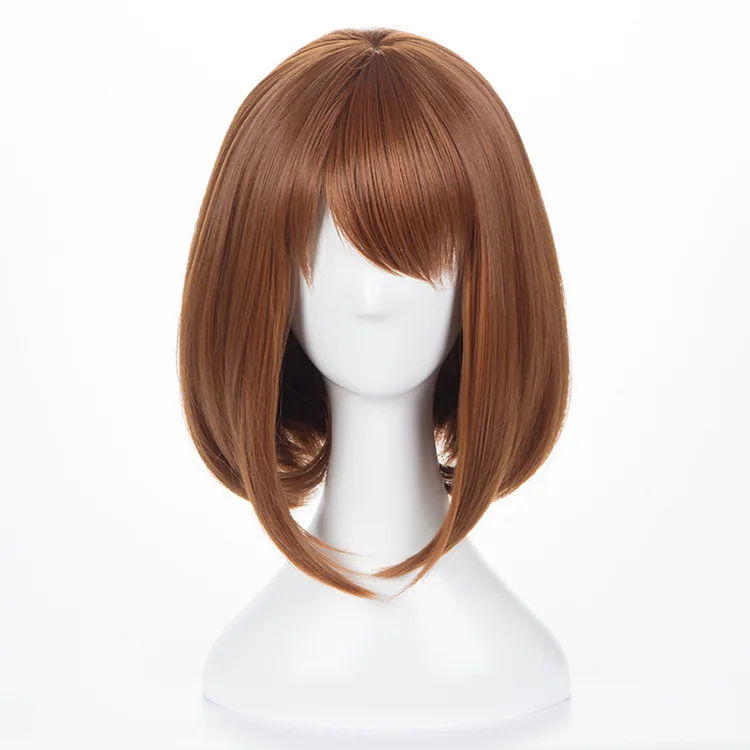 

Anime 28cm My Hero Academia OCHACO URARAKA Ochako Women Brown Short Wig Cosplay Boku no Hero Academia Heat Resistant Hair Wigs