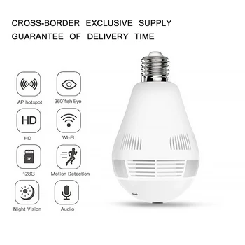 

960P Wifi Panoramic Camera Bulb 360 Degree Fisheye Wireless Home Security Video Surveillance Two Way Audio HD Monitoring Camera