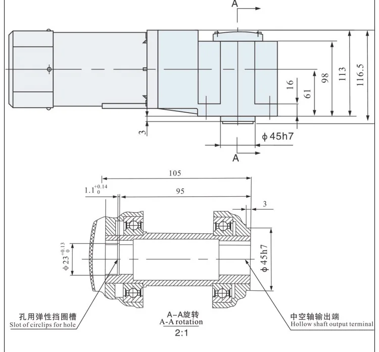 220V 25W right angle gear motor 90 degree angle Zhongshi speed motor 80type shaft 12mm+ speed governor