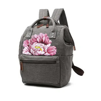 

Chinese style hand-painted canvas travel backpack handmade hand-painted bag ladies backpack
