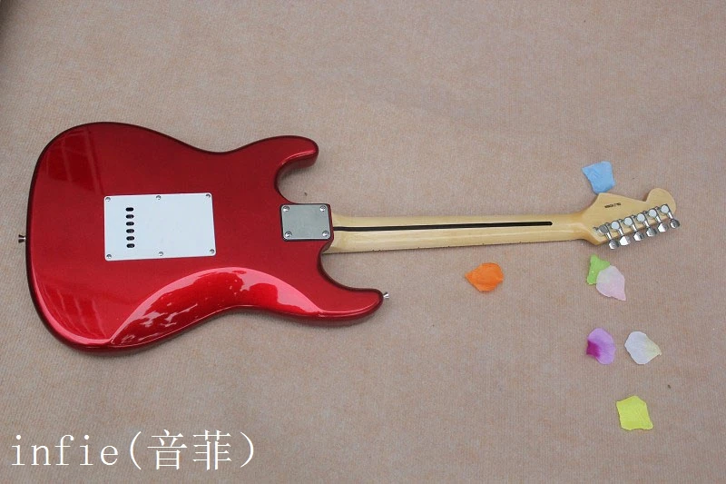 Новое поступление гитара красный белый Pickguard 6 струн натуральная деревянная электрогитара