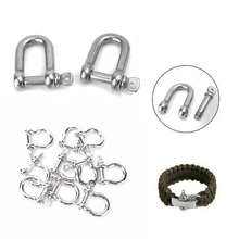 50 шт. парашютный шнур 550 D O U форма банта паракордовая Скоба комплект браслет ремешок для выживания Регулируемый Открытый вязать Пряжка аксессуар