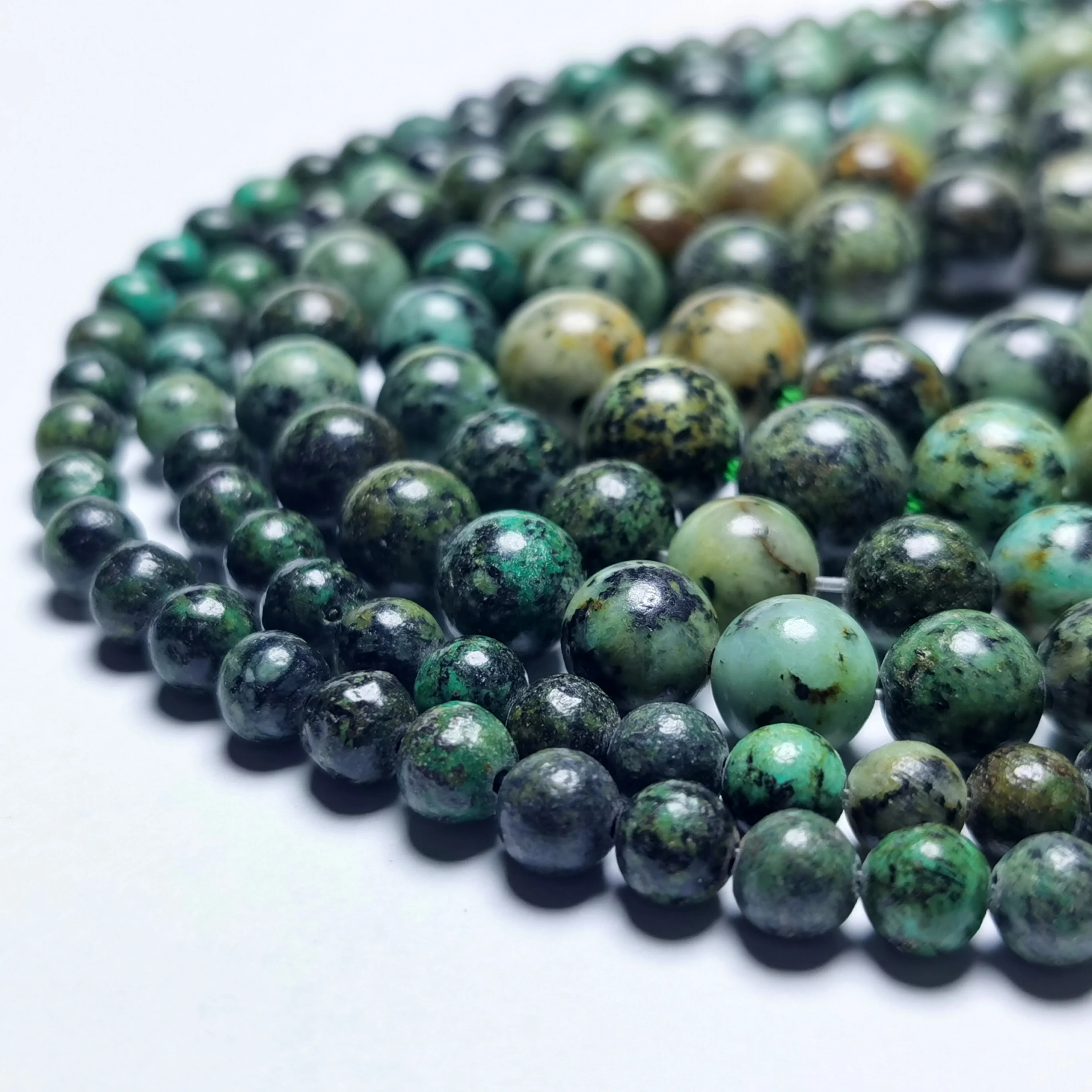 

Natural Stone African Turquoises Round Loose Beads 4mm-12mm Pick Size For Jewelry Making