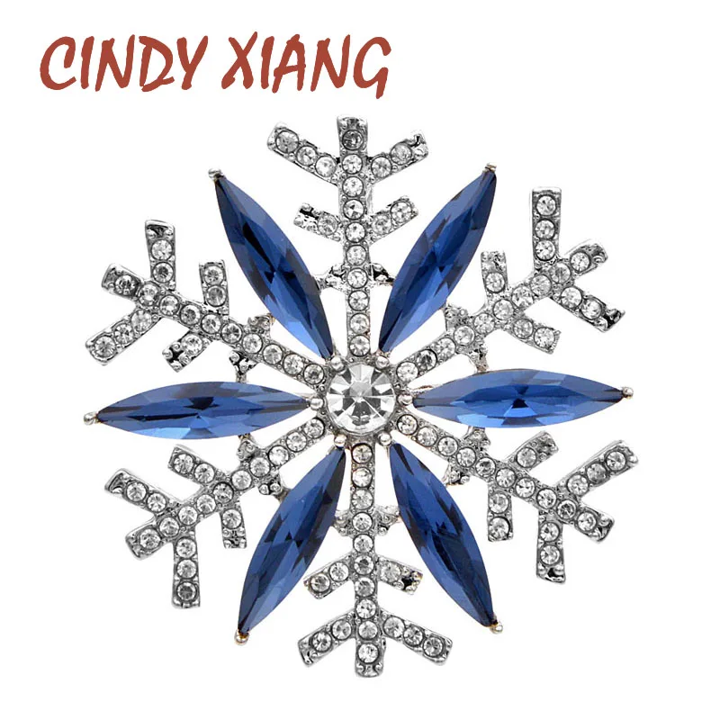 Женская брошь в виде снежинки CINDY XIANG украшение с кристаллами и стразами красивый