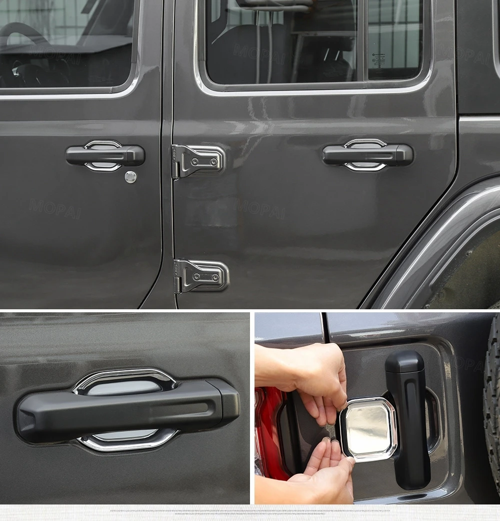 BAWA Стайлинг молдинги для Jeep Wrangler JL+ Автомобильная Передняя Задняя дверная ручка декоративная крышка для Jeep Wrangler JL