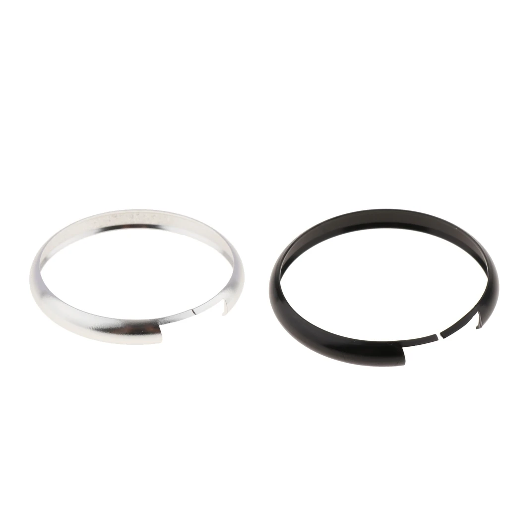 2pcs Alumnium Smart Key Fob Ring Rim Protective Trim Rings Replacement for Mini Cooper Countryman - Silver & Black