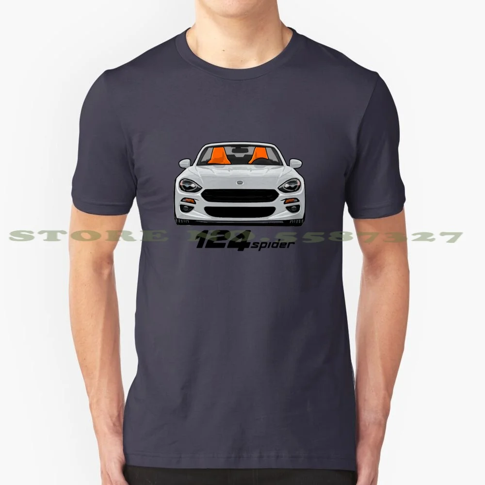 Fiat 124 Spider-White Black White Tshirt Per Uomo Donna Fiat 124 124 Spider 124 Abarth Racing Italia Fiat Chrysler Abarth