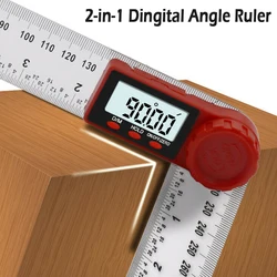 Rapporteur d'angle numérique, règle, 300mm, 12 pouces, 200mm, 8 pouces, inclinomètre, goniomètre 360 en plastique et acier inoxydable 