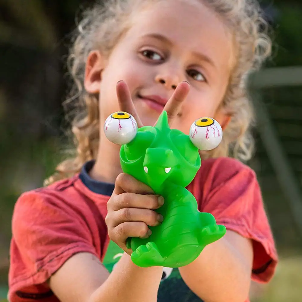 Милая выскакивающая лягушка динозавр с большими глазами облегчение стресса сжимающая игрушка для детей и взрослых хитрый реквизит мягкий липкий снятие стресса забавные игрушки