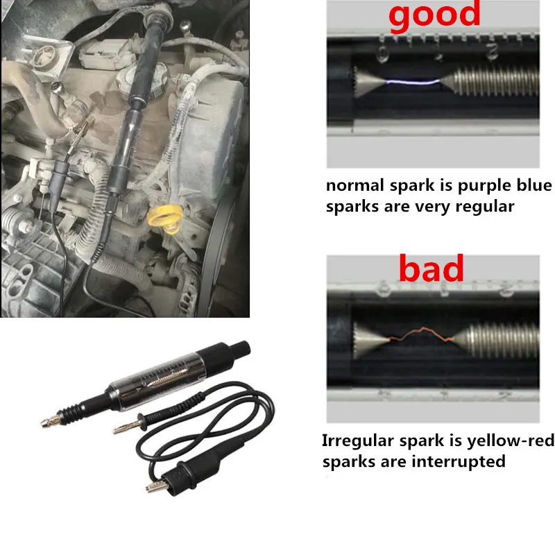 

Beyisi Car Spark Tester Automotive Ignition Coil Detector Spark Plug Wire Diagnostic System Car Accessories