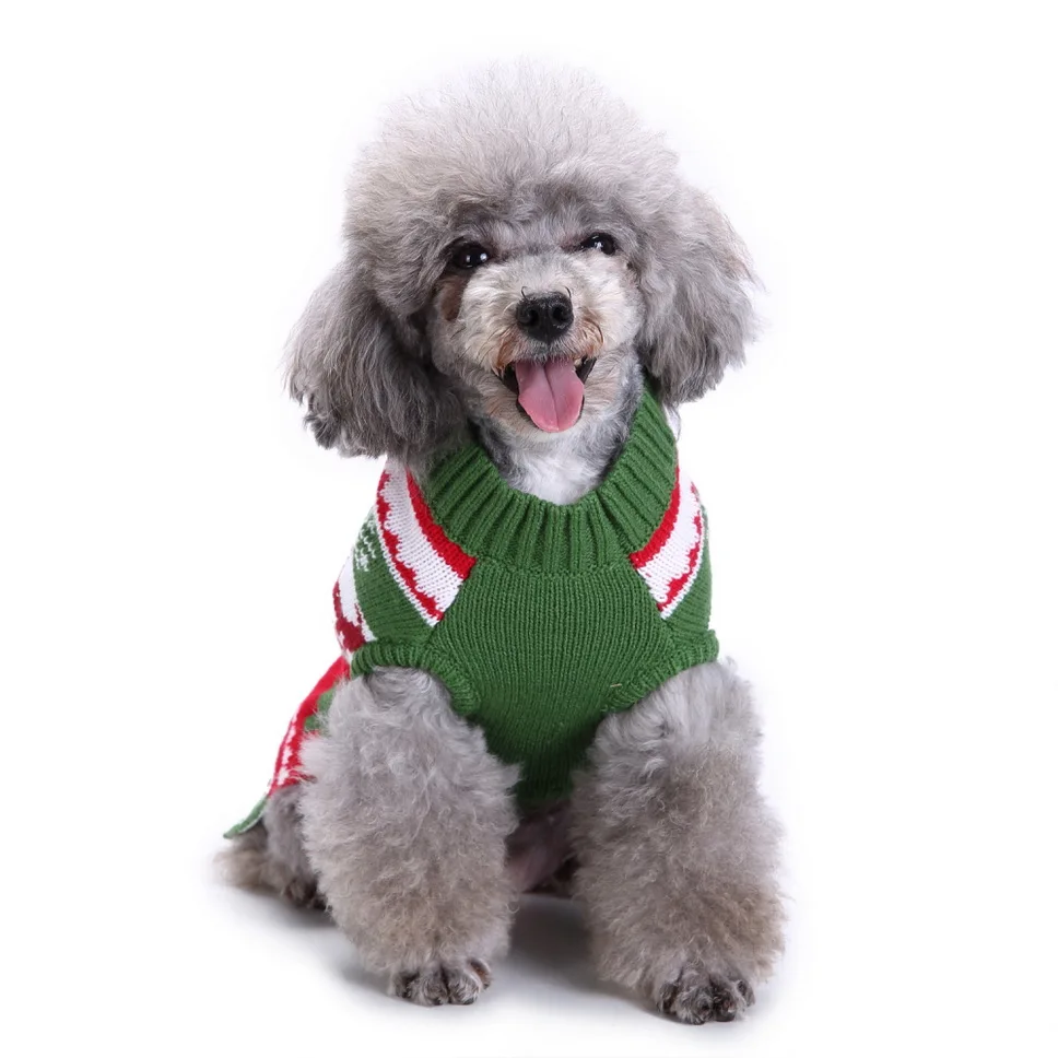 Одежда для собак на осень и зиму, вязаный маленький свитер, пальто, теплая одежда, классические милые свитеры для домашних животных, Рождество, costu