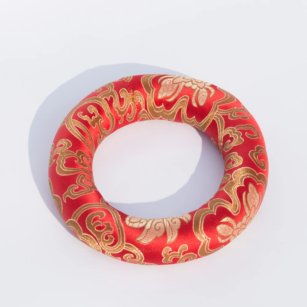 Красное тканевое уплотнительное кольцо для хрустальных поющих чаш Бесплатная