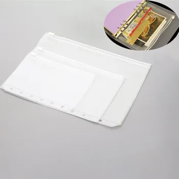 

1pc A5 A6 A7 Loose Leaf Notebook Pvc Collection Bag DIY Diary Accessory Zip Bag Name Card Case Storage Bag Pouch