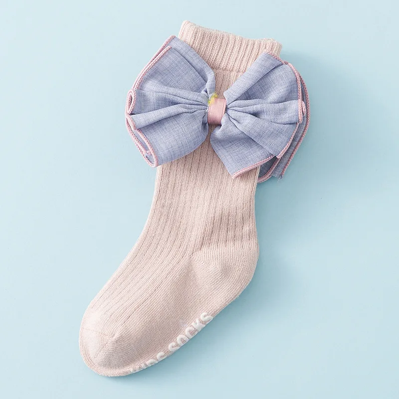 10 пара/лот; носки для младенцев; нескользящие носки принцессы с бантом для мальчиков и девочек; хлопковые носки с оборками и оборками