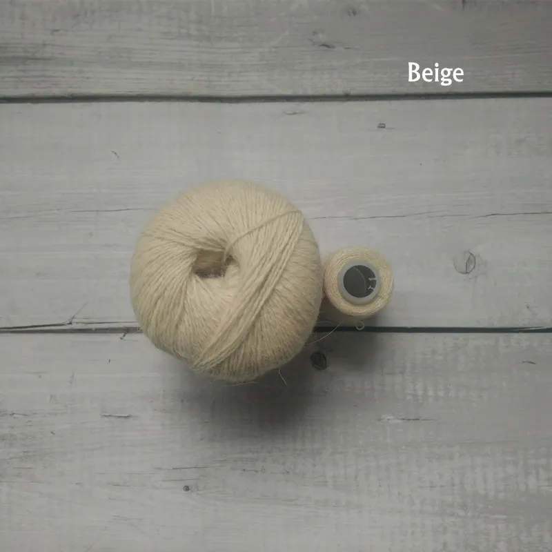 Beige Реквизит для фотосъемки новорожденных, пряжа с шерстью норки браслет ручной работы реквизит для фотосъемки - Цвет: Beige