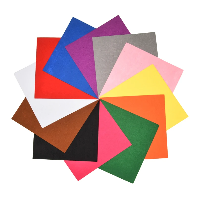 

26x26cm Handmade Nonwoven Fabric Flowers DIY Gift Colorful Manual Felt Cloth Polyester Tablecloth Square Hand Crafts