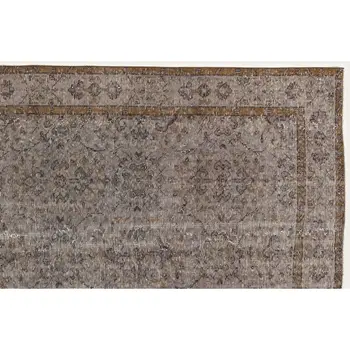 

Handmade Gray Vintage Overdyed Turkish Area Rug 159x278 Cm-5'3''X9'1''