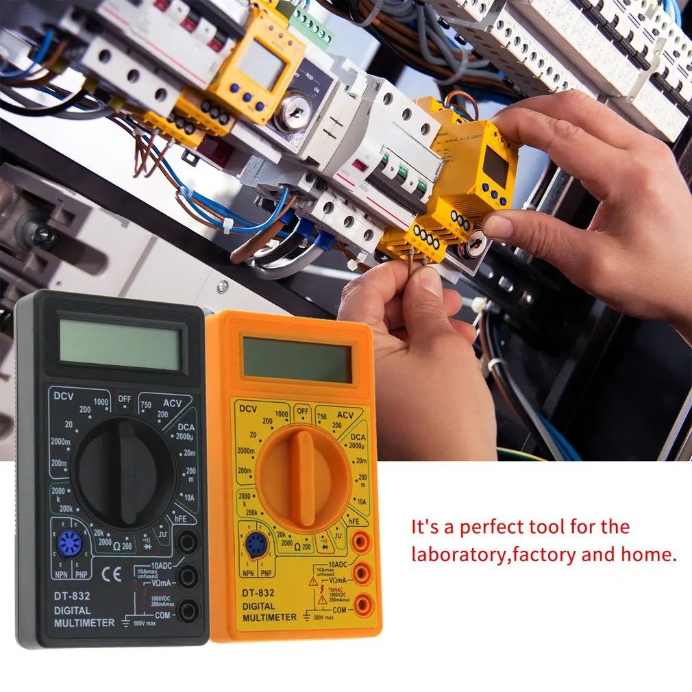 DT-832 Цифровой мультиметр 1999 отсчетов AC/DC Ампер Вольт Ом тестер Вольтметр Амперметр мультиметр