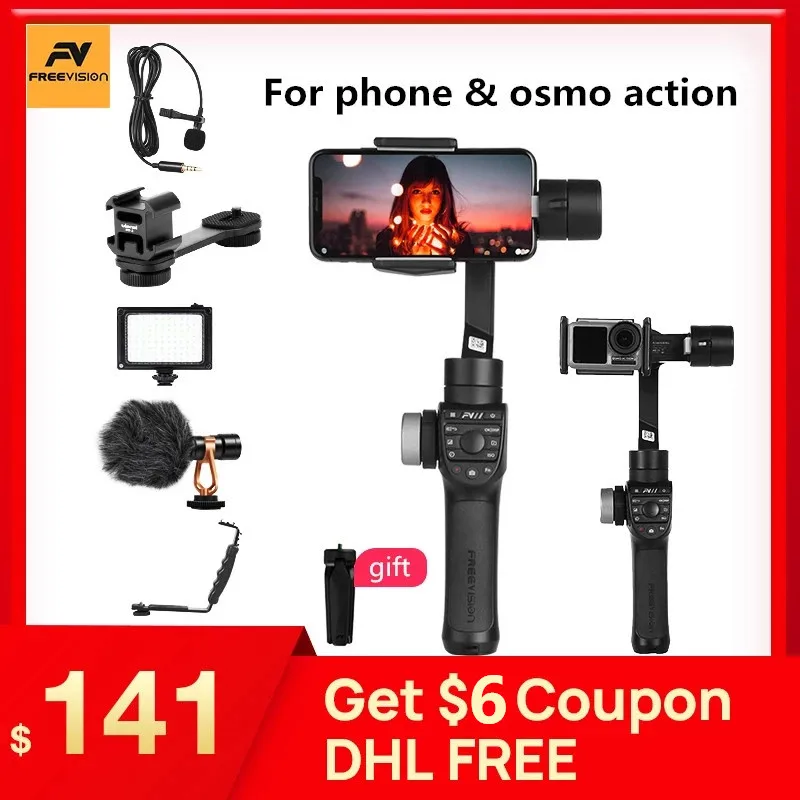 

Freevision Vilta-m Pro Smartphone Gimbal 3-axis Handheld Stabilizer for iPhone Samsung GoPro 7 6 PK Vilta m OSMO Action