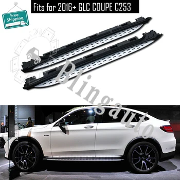 شراءتشغيل المجلس يناسب ل Mer-cedes Be-nz GLC كوبيه C253 2016 2017 2018 2019 2020 الألومنيوم الجانب Nerf خطوة بار دواسة سيارة حامي