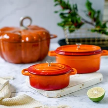 Французский Овальный чугунный эмалированный горшок мини-горшок 15см17см тушеный горшок для детей кухонная плита