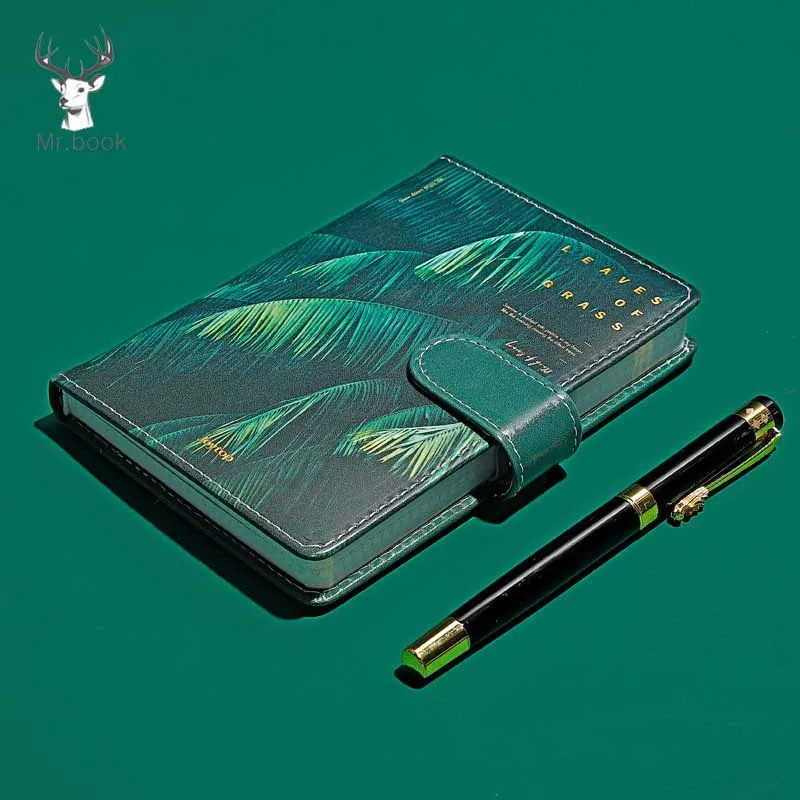 Soft PU Leather Cover Notebook Creative Green Tropical Leaf Planner Agenda Week Travelers Student Memo Diary | Канцтовары для офиса