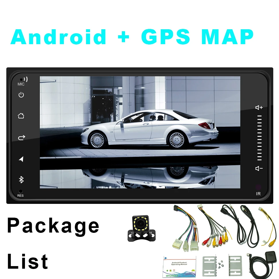 2 Din автомагнитола для Toyota Corolla мультимедийный плеер Android автомобильный стерео радио Wifi Зеркало Ссылка Авторадио камера заднего вида U диск - Цвет: with 12 Leds Cam