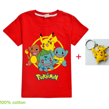 

Baby Boys pokemon go t Shirt Children 100% Cotton Summer shirt 3D Print Pikachu t-shirt for Girl Kids Clothes Tops Tee t shirts