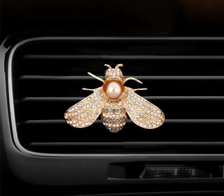 Honeybee с бриллиантами, автомобильный освежитель воздуха с зажимом для духов на выходе кондиционера, освежитель воздуха для автомобиля, диффузор