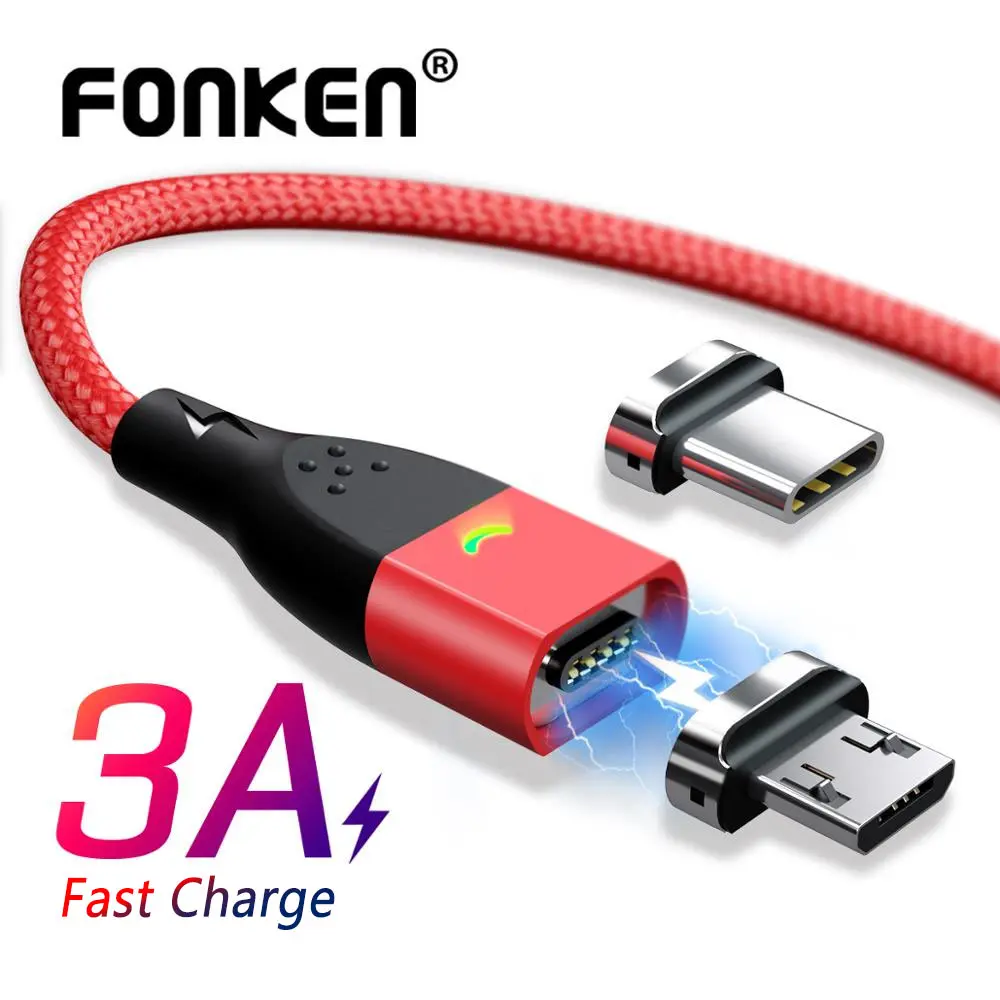 Micro USB Магнитный кабель быстрое зарядное устройство магнит Тип C Быстрая зарядка провод 1 м 2 м Android мобильный телефон планшет светодиодный шнур для передачи данных|Кабели для мобильных телефонов| | АлиЭкспресс