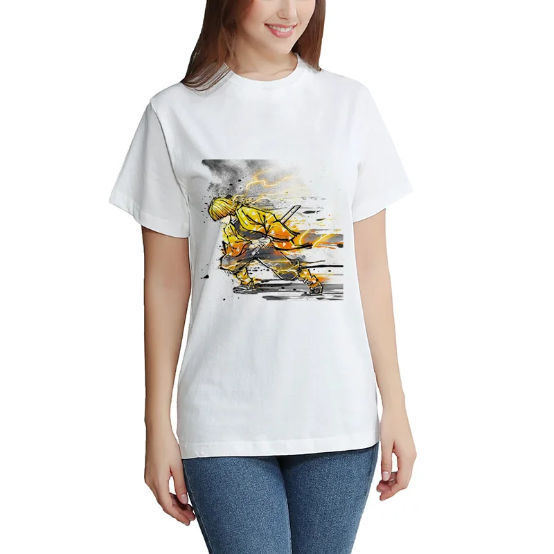 Kimetsu No Yaiba T-shirt Short Sleeve Men's And  Women's Tees Tops Kids Demon Slayer Oversized T Shirt DIY Photo Log Customized