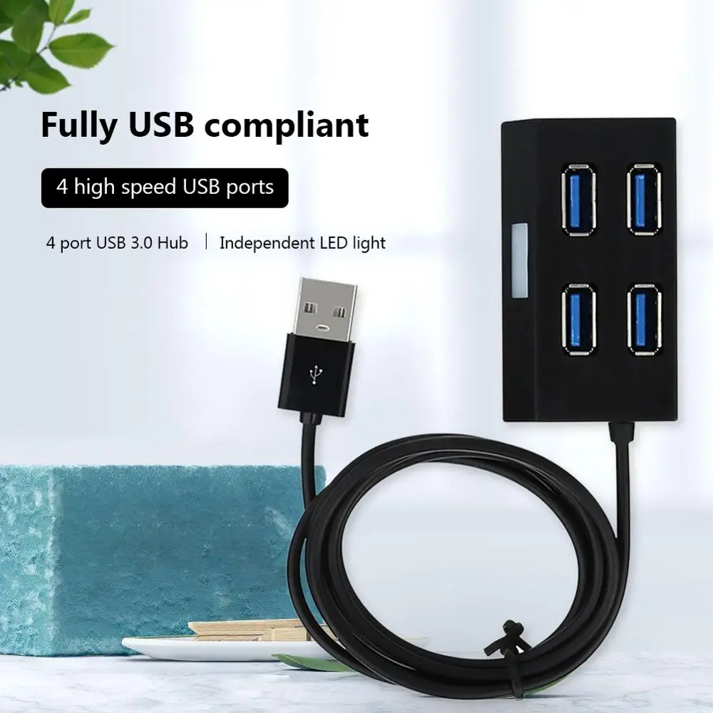 4 порта Mini USB 3,0 концентратор разветвитель компактный и портативный переносной удобный адаптер Внешний конвертер для ноутбука Настольный