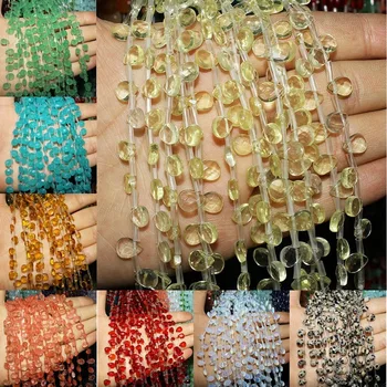

Natural Stone Colorful Loose Beads 7x9mm Drop-shaped Beaded Handmade DIY Bracelet Necklace Earrings Jewelry Accessories
