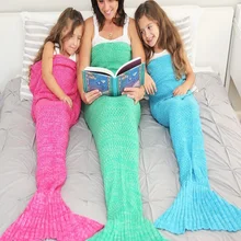 Blanket Crochet Mermaid-Tail Adult Super-Soft CAMMITEVER for All-Seasons Knitted 19-Colors