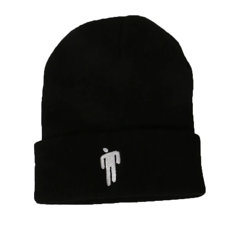 Billie Eilish Beanie 14 цветов вязаная зимняя женская шапка однотонный хип-хоп трикотажный свитер шапка для девочек повседневные теплые шапки - Цвет: 04C beanie