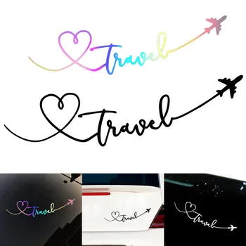 

19.5cm*5.5cm Cartoon Interesting Love Travel Aeroplane Delicate Vinyl Car Sticker Decal Special Pattern Personality Decor
