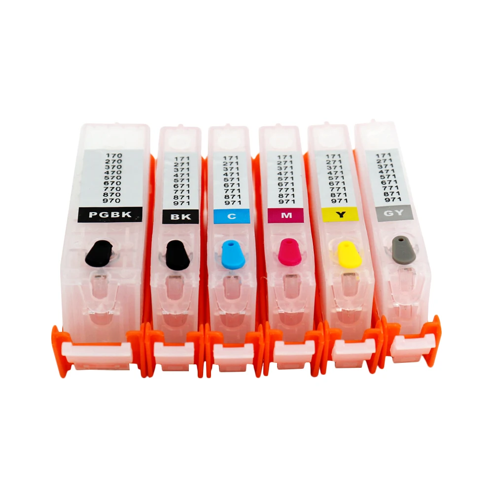 

6 colors PGI-670XL CLI-671XL Ink cartridges for Canon PIXMA MG7760 MG7765 MG7766 with ARC chips