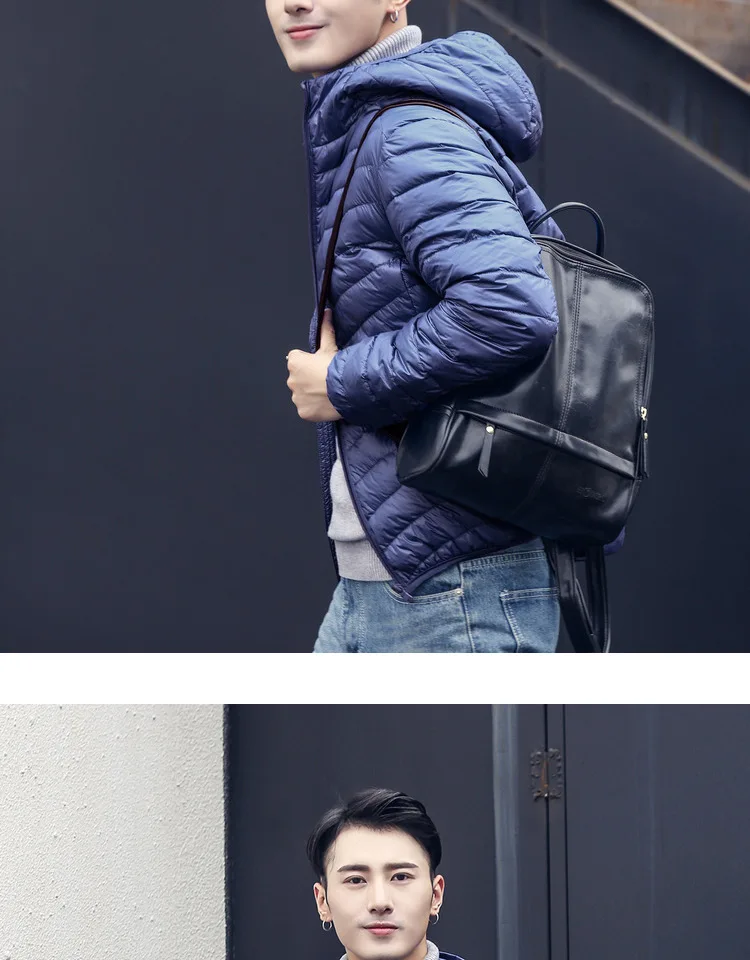 חדש מותג סתיו חורף אור למטה מעיל גברים של אופנה סלעית קצר גדול במיוחד דק קל משקל נוער Slim מעיל למטה מעילים