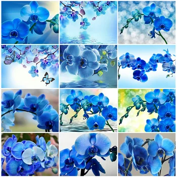 

HUACAN Full Drill Diamond Painting Orchid 5D DIY Diamond Embroidery Cross Stitch Flowers Decor Home