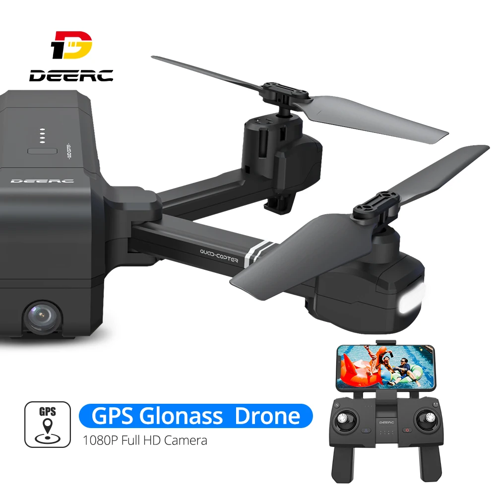 DEERC DE25 Дрон gps ГЛОНАСС FPV wifi RC Дроны с камерой Full HD 1080P Профессиональный gps Квадрокоптер