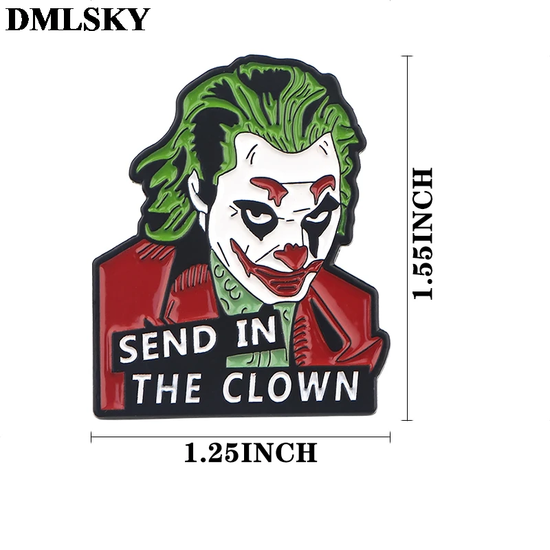 DMLSKY Joker мультфильм Металлические Булавки эмалированные Броши для женщин и мужчин Нагрудный значок для рюкзака джинсовая брошь воротник ювелирные изделия M4113