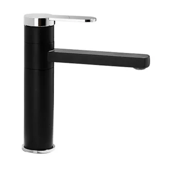 

Nordic black-and-white copper cold and hot basin faucet toilet washbasin faucet household single-hole rotary faucet