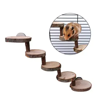 

3/5 Layers Wooden Hamster Ladder Suspension Bridge Climbing Stairs Perches Cage Pet Toys